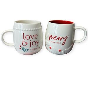Mary & Martha Stoneware Christmas Mug Set